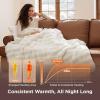 imageBedsure Plaid Heated Blanket Throw  Flannel Sherpa Electric Blanket with Plaid Pattern Heating with 6 Heating Levels 4 Time Settings 3Hour AutoOff Warm Gifts for Grandma Blue 50quotx60quot17  Coconut White