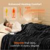 imageBedsure Plaid Heated Blanket Throw  Flannel Sherpa Electric Blanket with Plaid Pattern Heating with 6 Heating Levels 4 Time Settings 3Hour AutoOff Warm Gifts for Grandma Blue 50quotx60quot09  Black