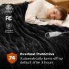 imageBedsure Plaid Heated Blanket Throw  Flannel Sherpa Electric Blanket with Plaid Pattern Heating with 6 Heating Levels 4 Time Settings 3Hour AutoOff Warm Gifts for Grandma Blue 50quotx60quot09  Black