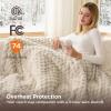 imageBedsure Plaid Heated Blanket Throw  Flannel Sherpa Electric Blanket with Plaid Pattern Heating with 6 Heating Levels 4 Time Settings 3Hour AutoOff Warm Gifts for Grandma Blue 50quotx60quot16 Light Brown