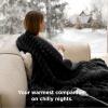 imageBedsure Plaid Heated Blanket Throw  Flannel Sherpa Electric Blanket with Plaid Pattern Heating with 6 Heating Levels 4 Time Settings 3Hour AutoOff Warm Gifts for Grandma Blue 50quotx60quot09  Black