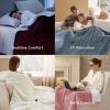 imageBedsure Plaid Heated Blanket Throw  Flannel Sherpa Electric Blanket with Plaid Pattern Heating with 6 Heating Levels 4 Time Settings 3Hour AutoOff Warm Gifts for Grandma Blue 50quotx60quot01  Coconut White