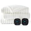 imageBedsure Plaid Heated Blanket Throw  Flannel Sherpa Electric Blanket with Plaid Pattern Heating with 6 Heating Levels 4 Time Settings 3Hour AutoOff Warm Gifts for Grandma Blue 50quotx60quot05  White