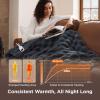 imageBedsure Plaid Heated Blanket Throw  Flannel Sherpa Electric Blanket with Plaid Pattern Heating with 6 Heating Levels 4 Time Settings 3Hour AutoOff Warm Gifts for Grandma Blue 50quotx60quot18  Charcoal Grey