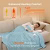 imageBedsure Plaid Heated Blanket Throw  Flannel Sherpa Electric Blanket with Plaid Pattern Heating with 6 Heating Levels 4 Time Settings 3Hour AutoOff Warm Gifts for Grandma Blue 50quotx60quot08  Light Blue