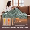 imageBedsure Plaid Heated Blanket Throw  Flannel Sherpa Electric Blanket with Plaid Pattern Heating with 6 Heating Levels 4 Time Settings 3Hour AutoOff Warm Gifts for Grandma Blue 50quotx60quot19  Green