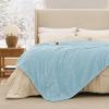 imageBedsure Plaid Heated Blanket Throw  Flannel Sherpa Electric Blanket with Plaid Pattern Heating with 6 Heating Levels 4 Time Settings 3Hour AutoOff Warm Gifts for Grandma Blue 50quotx60quot08  Light Blue