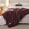imageBedsure Plaid Heated Blanket Throw  Flannel Sherpa Electric Blanket with Plaid Pattern Heating with 6 Heating Levels 4 Time Settings 3Hour AutoOff Warm Gifts for Grandma Blue 50quotx60quot12  Red