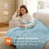 imageBedsure Plaid Heated Blanket Throw  Flannel Sherpa Electric Blanket with Plaid Pattern Heating with 6 Heating Levels 4 Time Settings 3Hour AutoOff Warm Gifts for Grandma Blue 50quotx60quot08  Light Blue