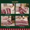 imageBedsure Plaid Heated Blanket Throw  Flannel Sherpa Electric Blanket with Plaid Pattern Heating with 6 Heating Levels 4 Time Settings 3Hour AutoOff Warm Gifts for Grandma Blue 50quotx60quot14  Fair Isle