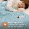 imageBedsure Plaid Heated Blanket Throw  Flannel Sherpa Electric Blanket with Plaid Pattern Heating with 6 Heating Levels 4 Time Settings 3Hour AutoOff Warm Gifts for Grandma Blue 50quotx60quot08  Light Blue