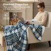 imageBedsure Plaid Heated Blanket Throw  Flannel Sherpa Electric Blanket with Plaid Pattern Heating with 6 Heating Levels 4 Time Settings 3Hour AutoOff Warm Gifts for Grandma Blue 50quotx60quot11  Blue