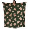 imageBedsure Plaid Heated Blanket Throw  Flannel Sherpa Electric Blanket with Plaid Pattern Heating with 6 Heating Levels 4 Time Settings 3Hour AutoOff Warm Gifts for Grandma Blue 50quotx60quot13  Gingerbread Man