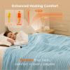 imageBedsure Plaid Heated Blanket Throw  Flannel Sherpa Electric Blanket with Plaid Pattern Heating with 6 Heating Levels 4 Time Settings 3Hour AutoOff Warm Gifts for Grandma Blue 50quotx60quot08  Light Blue
