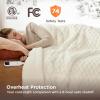 imageBedsure Plaid Heated Blanket Throw  Flannel Sherpa Electric Blanket with Plaid Pattern Heating with 6 Heating Levels 4 Time Settings 3Hour AutoOff Warm Gifts for Grandma Blue 50quotx60quot15  Coconut White