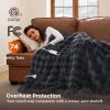 imageBedsure Plaid Heated Blanket Throw  Flannel Sherpa Electric Blanket with Plaid Pattern Heating with 6 Heating Levels 4 Time Settings 3Hour AutoOff Warm Gifts for Grandma Blue 50quotx60quot18  Charcoal Grey