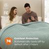 imageBedsure Plaid Heated Blanket Throw  Flannel Sherpa Electric Blanket with Plaid Pattern Heating with 6 Heating Levels 4 Time Settings 3Hour AutoOff Warm Gifts for Grandma Blue 50quotx60quot07  Emerald Green