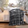 imageBedsure Plaid Heated Blanket Throw  Flannel Sherpa Electric Blanket with Plaid Pattern Heating with 6 Heating Levels 4 Time Settings 3Hour AutoOff Warm Gifts for Grandma Blue 50quotx60quot10  Grey