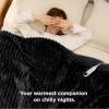 imageBedsure Plaid Heated Blanket Throw  Flannel Sherpa Electric Blanket with Plaid Pattern Heating with 6 Heating Levels 4 Time Settings 3Hour AutoOff Warm Gifts for Grandma Blue 50quotx60quot09  Black