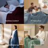 imageBedsure Plaid Heated Blanket Throw  Flannel Sherpa Electric Blanket with Plaid Pattern Heating with 6 Heating Levels 4 Time Settings 3Hour AutoOff Warm Gifts for Grandma Blue 50quotx60quot03  Green