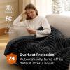 imageBedsure Plaid Heated Blanket Throw  Flannel Sherpa Electric Blanket with Plaid Pattern Heating with 6 Heating Levels 4 Time Settings 3Hour AutoOff Warm Gifts for Grandma Blue 50quotx60quot09  Black