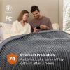 imageBedsure Plaid Heated Blanket Throw  Flannel Sherpa Electric Blanket with Plaid Pattern Heating with 6 Heating Levels 4 Time Settings 3Hour AutoOff Warm Gifts for Grandma Blue 50quotx60quot04  Grey
