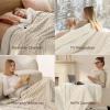 imageBedsure Plaid Heated Blanket Throw  Flannel Sherpa Electric Blanket with Plaid Pattern Heating with 6 Heating Levels 4 Time Settings 3Hour AutoOff Warm Gifts for Grandma Blue 50quotx60quot16 Light Brown