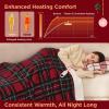 imageBedsure Plaid Heated Blanket Throw  Flannel Sherpa Electric Blanket with Plaid Pattern Heating with 6 Heating Levels 4 Time Settings 3Hour AutoOff Warm Gifts for Grandma Blue 50quotx60quot12  Red