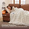 imageBedsure Plaid Heated Blanket Throw  Flannel Sherpa Electric Blanket with Plaid Pattern Heating with 6 Heating Levels 4 Time Settings 3Hour AutoOff Warm Gifts for Grandma Blue 50quotx60quot17  Coconut White