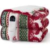 imageBedsure Plaid Heated Blanket Throw  Flannel Sherpa Electric Blanket with Plaid Pattern Heating with 6 Heating Levels 4 Time Settings 3Hour AutoOff Warm Gifts for Grandma Blue 50quotx60quot14  Fair Isle