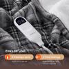 imageBedsure Plaid Heated Blanket Throw  Flannel Sherpa Electric Blanket with Plaid Pattern Heating with 6 Heating Levels 4 Time Settings 3Hour AutoOff Warm Gifts for Grandma Blue 50quotx60quot10  Grey