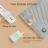 imageBedsure Portable Heating Pad Hand Warmers  Taffeta Cordless Electric Pad as Gifts for Women Men Mom with 10000mAh Power Bank 2in1 Travel Handwarmers Pouch with 6 Heating Levels 125quotx19quot Grey01  Taffeta Grey