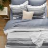imageBedsure Queen Comforter Set 7 Pieces Grey Striped Bedding Set for All Seasons Reversible Cationic Dyeing Bed in a Bag with Comforter Sheets Pillowcases ampamp Shams21  Dark Grey