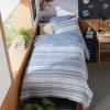 imageBedsure Queen Comforter Set 7 Pieces Grey Striped Bedding Set for All Seasons Reversible Cationic Dyeing Bed in a Bag with Comforter Sheets Pillowcases ampamp Shams02  Blue