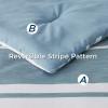 imageBedsure Queen Comforter Set 7 Pieces Grey Striped Bedding Set for All Seasons Reversible Cationic Dyeing Bed in a Bag with Comforter Sheets Pillowcases ampamp Shams13  Grey Blue