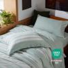imageBedsure Queen Comforter Set 7 Pieces Grey Striped Bedding Set for All Seasons Reversible Cationic Dyeing Bed in a Bag with Comforter Sheets Pillowcases ampamp Shams03  Sage Green
