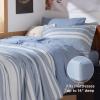 imageBedsure Queen Comforter Set 7 Pieces Grey Striped Bedding Set for All Seasons Reversible Cationic Dyeing Bed in a Bag with Comforter Sheets Pillowcases ampamp Shams02  Blue