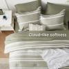 imageBedsure Queen Comforter Set 7 Pieces Grey Striped Bedding Set for All Seasons Reversible Cationic Dyeing Bed in a Bag with Comforter Sheets Pillowcases ampamp Shams04  Olive Green