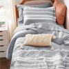 imageBedsure Queen Comforter Set 7 Pieces Grey Striped Bedding Set for All Seasons Reversible Cationic Dyeing Bed in a Bag with Comforter Sheets Pillowcases ampamp Shams01  Grey
