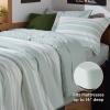 imageBedsure Queen Comforter Set 7 Pieces Grey Striped Bedding Set for All Seasons Reversible Cationic Dyeing Bed in a Bag with Comforter Sheets Pillowcases ampamp Shams03  Sage Green