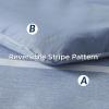 imageBedsure Queen Comforter Set 7 Pieces Grey Striped Bedding Set for All Seasons Reversible Cationic Dyeing Bed in a Bag with Comforter Sheets Pillowcases ampamp Shams02  Blue