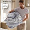 imageBedsure Queen Comforter Set 7 Pieces Grey Striped Bedding Set for All Seasons Reversible Cationic Dyeing Bed in a Bag with Comforter Sheets Pillowcases ampamp Shams01  Grey