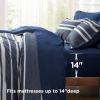 imageBedsure Queen Comforter Set 7 Pieces Grey Striped Bedding Set for All Seasons Reversible Cationic Dyeing Bed in a Bag with Comforter Sheets Pillowcases ampamp Shams05  Navy
