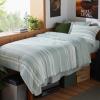 imageBedsure Queen Comforter Set 7 Pieces Grey Striped Bedding Set for All Seasons Reversible Cationic Dyeing Bed in a Bag with Comforter Sheets Pillowcases ampamp Shams03  Sage Green