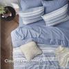 imageBedsure Queen Comforter Set 7 Pieces Grey Striped Bedding Set for All Seasons Reversible Cationic Dyeing Bed in a Bag with Comforter Sheets Pillowcases ampamp Shams02  Blue