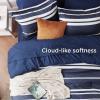 imageBedsure Queen Comforter Set 7 Pieces Grey Striped Bedding Set for All Seasons Reversible Cationic Dyeing Bed in a Bag with Comforter Sheets Pillowcases ampamp Shams05  Navy