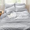 imageBedsure Queen Comforter Set 7 Pieces Grey Striped Bedding Set for All Seasons Reversible Cationic Dyeing Bed in a Bag with Comforter Sheets Pillowcases ampamp Shams01  Grey