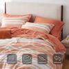 imageBedsure Queen Comforter Set 7 Pieces Grey Striped Bedding Set for All Seasons Reversible Cationic Dyeing Bed in a Bag with Comforter Sheets Pillowcases ampamp Shams12  Burnt Orange