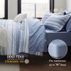 imageBedsure Queen Comforter Set 7 Pieces Grey Striped Bedding Set for All Seasons Reversible Cationic Dyeing Bed in a Bag with Comforter Sheets Pillowcases ampamp Shams02  Blue