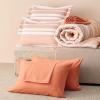 imageBedsure Queen Comforter Set 7 Pieces Grey Striped Bedding Set for All Seasons Reversible Cationic Dyeing Bed in a Bag with Comforter Sheets Pillowcases ampamp Shams12  Burnt Orange